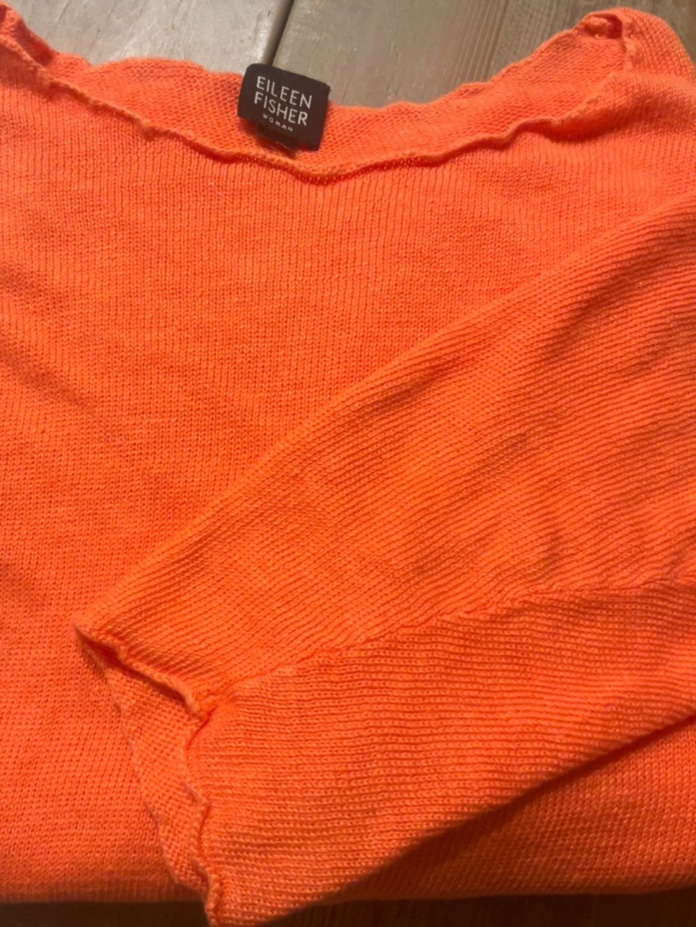 Eileen Fisher Coral 100% Linen sweater 2X